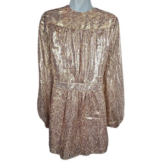 Ramy Brook New York Amalia Plunging Metallic and Silk Cocktail Dress Size 00 - Picture 5 of 15